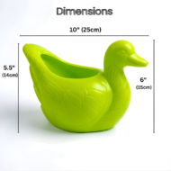 Duck Plastic Pot (Pack of 1, Lime Green) - Image 3