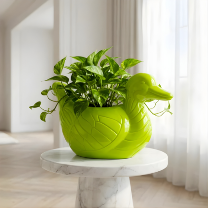 Duck Plastic Pot (Pack of 1, Lime Green)