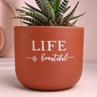 Life Is Beautiful Teracotta Pot - Image 3