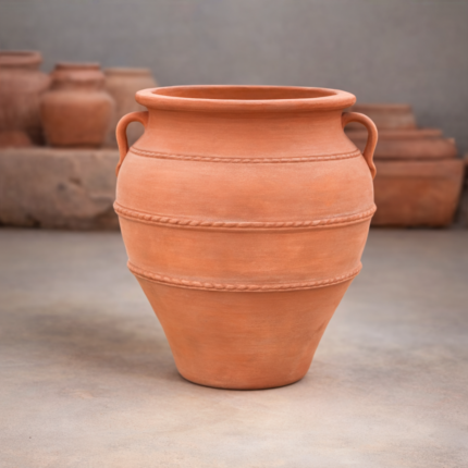 Terracotta pots in soft light