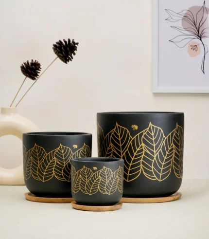 Zen Black Terracotta Plant Pots